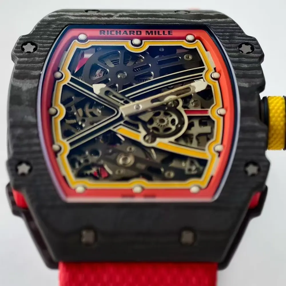 Richard Mille Men RM 67-02 39mm Watch in Red and Yellow (6)