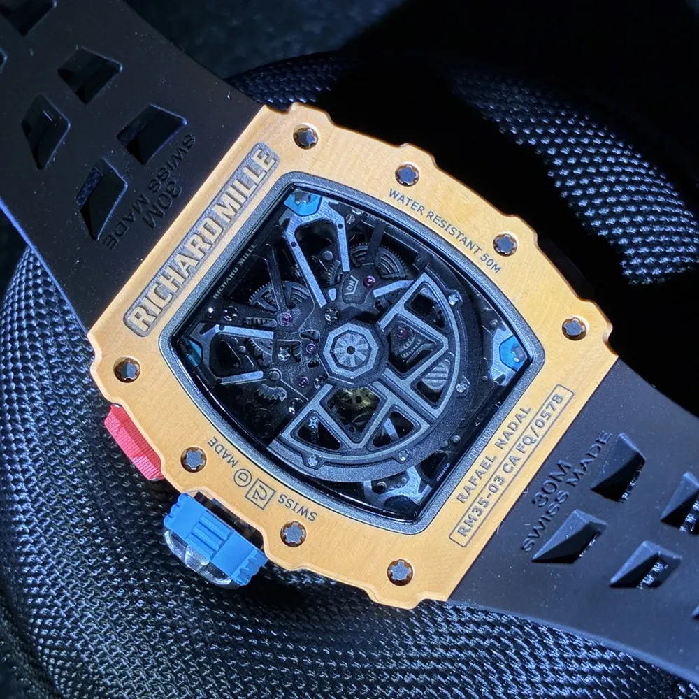 Richard Mille Men Rafael Nadal RM 35-03 43mm Watch Salmon Quartz TPT (9)