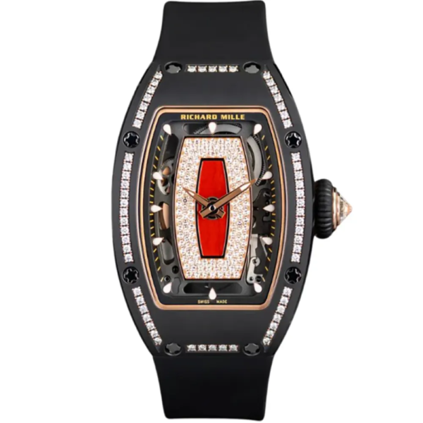 Richard Mille Women RM 07-01 31mm Watch Black Red and Diamonds (1)