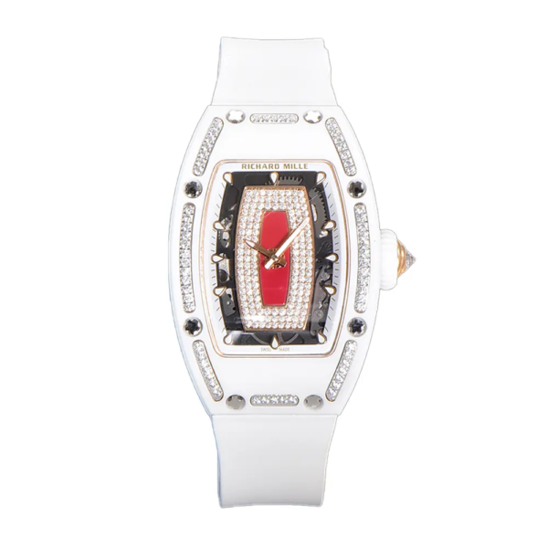 Richard Mille Women RM 07-01 31mm Watch in White Red and Diamonds (1)