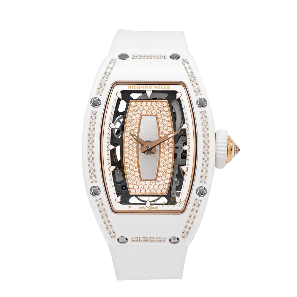 Richard Mille Women RM07-01 31mm Watch ATZ White Ceramic with Diamonds