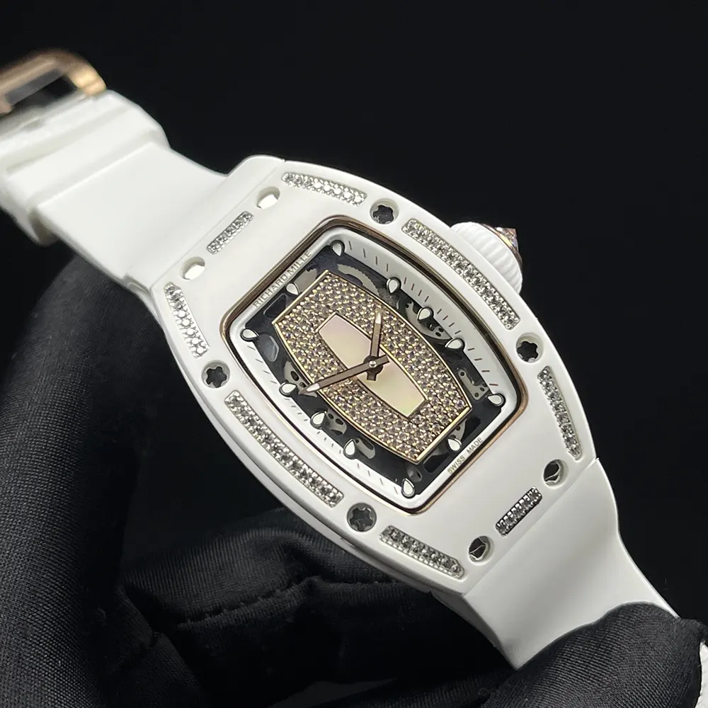 Richard Mille Women RM07-01 31mm Watch ATZ White Ceramic with Diamonds (4)