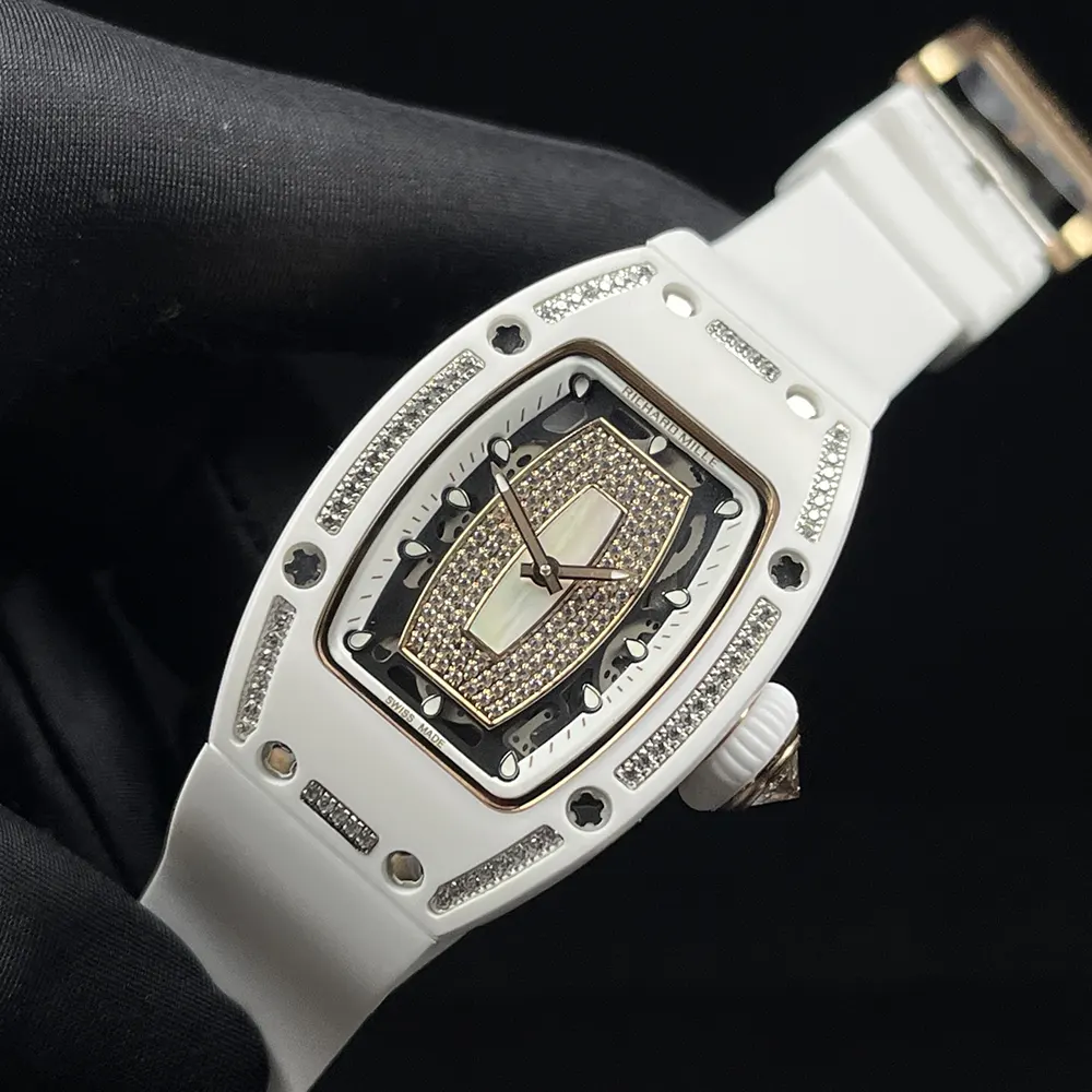 Richard Mille Women RM07-01 31mm Watch ATZ White Ceramic with Diamonds (5)