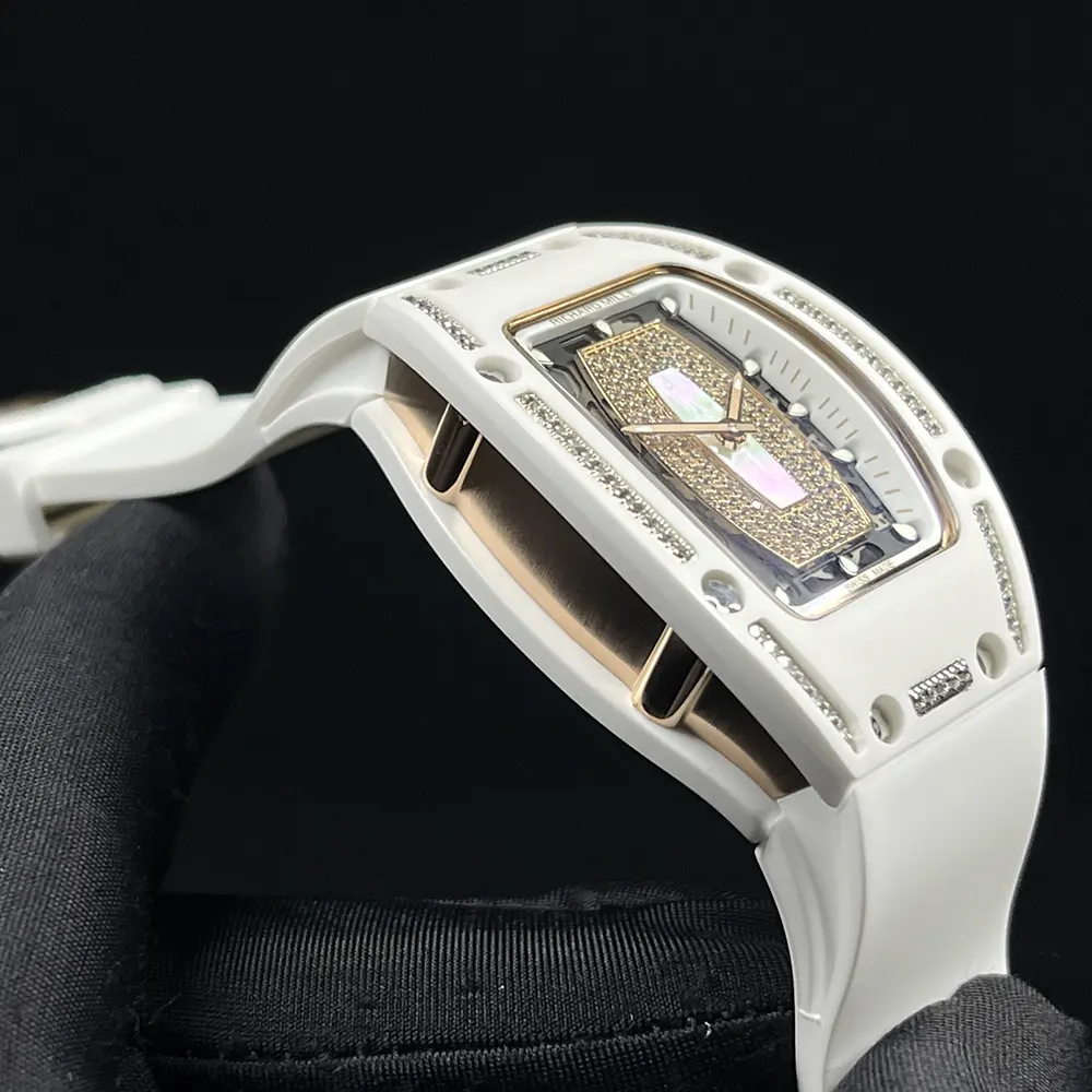 Richard Mille Women RM07-01 31mm Watch ATZ White Ceramic with Diamonds (7)