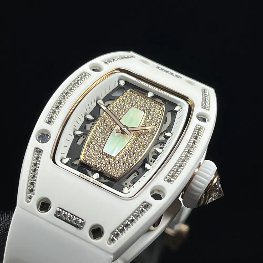 Richard Mille Women RM07-01 31mm Watch ATZ White Ceramic with Diamonds (8)